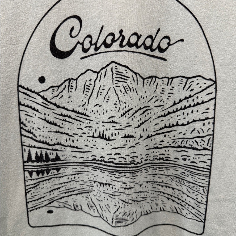 Men's Colorado Graphic Tee - tan beige had printed Moore Collection Size Medium - Picture 2 of 6